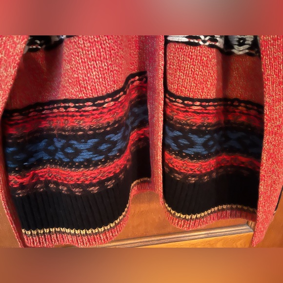 Frye Anthropologie Wool Sadie Fair Isle Boho Cardigan XS - Picture 5 of 9